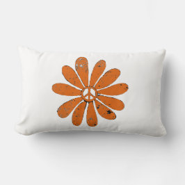 Almofada Lombar Hippie - Sinal de Paz Flor Laranja - Olho Assustad