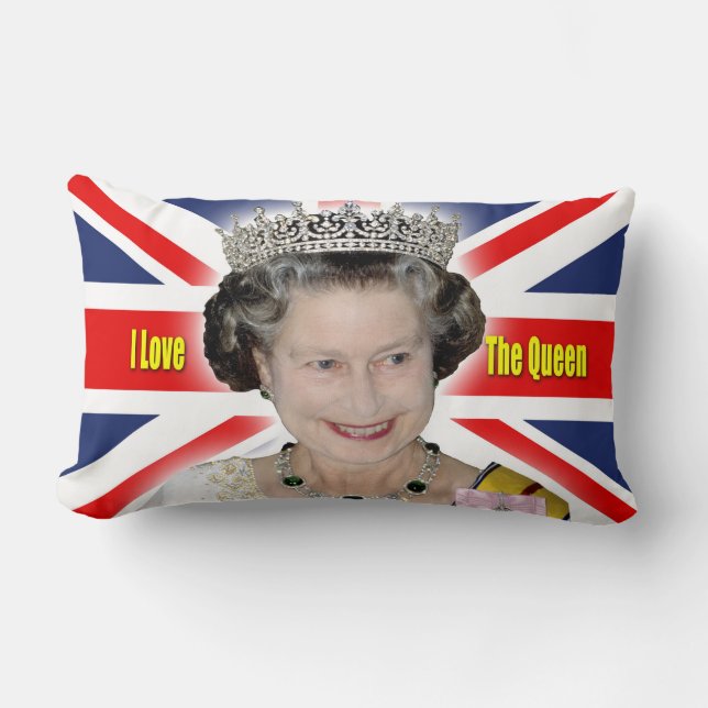 Almofada Lombar HM Queen Elizabeth II - Eu Amo A Rainha (Frente)