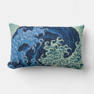 Almofada Lombar Hokusai Feminine Wave Vintage Ocean