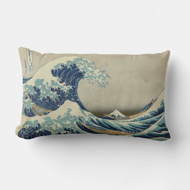 Almofada Lombar Hokusai: Grande onda fora de Kanagawa (Frente)