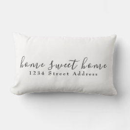 Almofada Lombar Home & Address do Home Sweet | Script | Branco