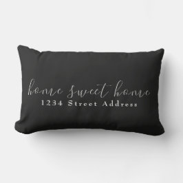 Almofada Lombar Home & Address do Home Sweet | Script | Preto e br