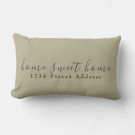 Almofada Lombar Home & Address do Home Sweet | Script | Sage Green
