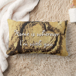 Almofada Lombar Home é Onde Quote Heart Beach Sand Photo Bold