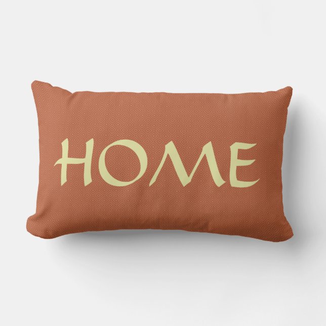 Almofada Lombar Home Jacquard Rusty Red Damask Travesseiro decorat (Frente)