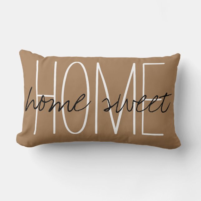 Almofada Lombar Home Sweet Home Brown (Frente)