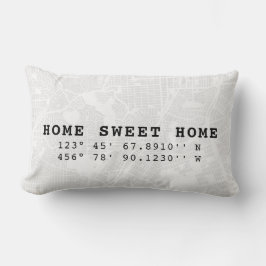Almofada Lombar Home Sweet Home | Mapear e personalizar coordenada