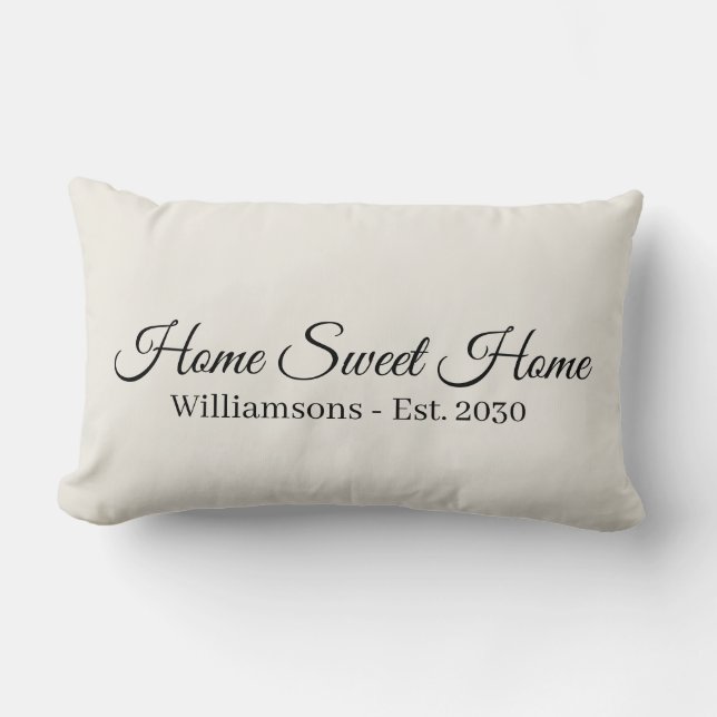 Almofada Lombar Home Sweet Home Ofwhite - script personalizado ele (Frente)