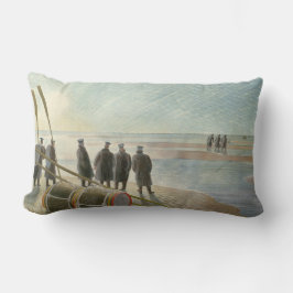 Almofada Lombar Homens na Praia (Trabalho Perigoso em Baixo Lado)