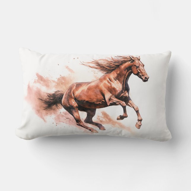 Almofada Lombar Horse Running Watercolor (Frente)