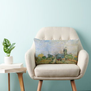 Almofada Lombar Horta em Montmartre por Vincent van Gogh
