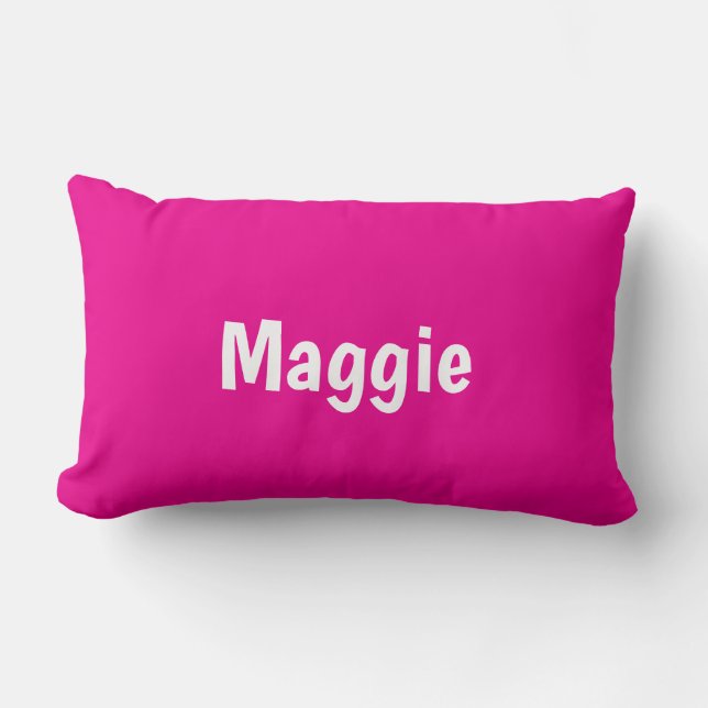Almofada Lombar Hot Pink Modern Personalized Name (Frente)