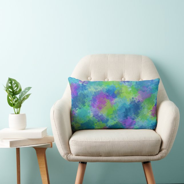 Almofada Lombar Hydrangeas Abstrato (Cadeira)