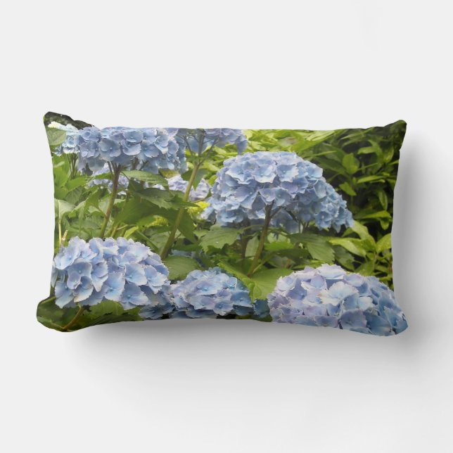 Almofada Lombar Hydrangeas Azul Profundo (Frente)
