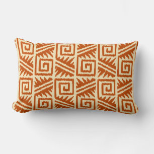 Almofada Lombar Ikat Aztec Tribal - Mandarina e Laranja Claro