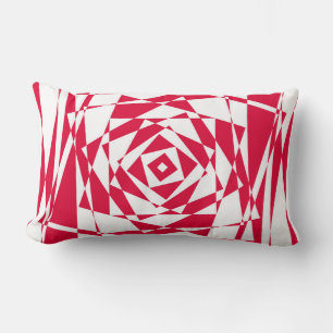 Almofada Lombar Ilusões de abstrato vermelho-branco