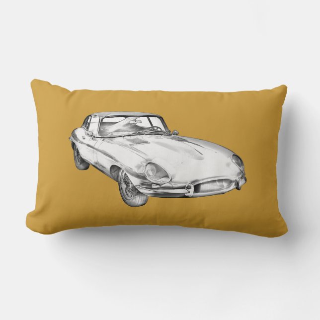 Almofada Lombar Ilustração 1964 antiga do carro de esportes de (Frente)