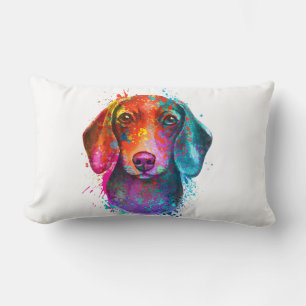 Almofada Lombar Ilustração Colorida Dachshund Dog Art
