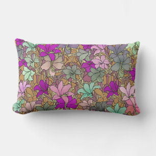 Almofada Lombar Ilustração de Padrão Floral Vintage