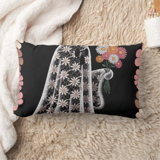 Almofada Lombar Ilustração do Fantasma do Lace Whimsical com Flora