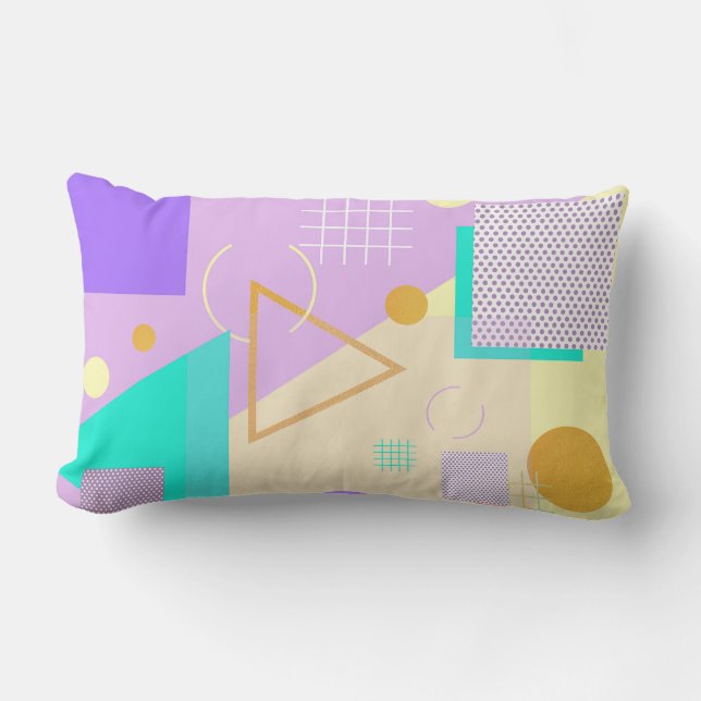 Almofada Lombar Impressão amarelo geométrico (Frente)