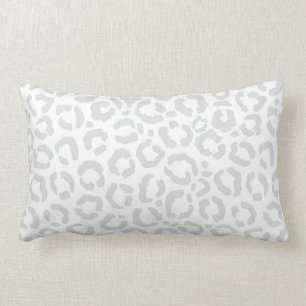 Almofada Lombar Impressão Animal da Leopardo da Cinza Branca Elega