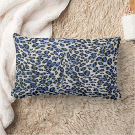 Almofada Lombar Impressão animal-leopardo azul-elegante-Na moda 