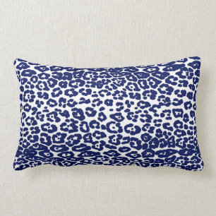 Almofada Lombar Impressão branca e marinho-azul-leopardo moderna