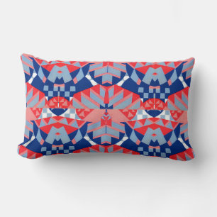 Almofada Lombar impressão branco e azul vermelho nº 1
