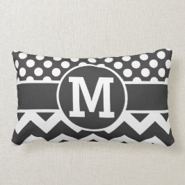 Almofada Lombar Impressão branco preto personalizado das bolinhas