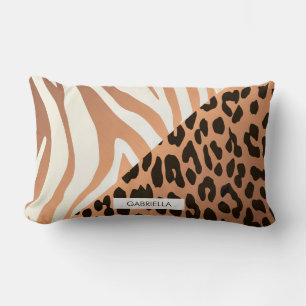Almofada Lombar Impressão da zebra e do leopardo