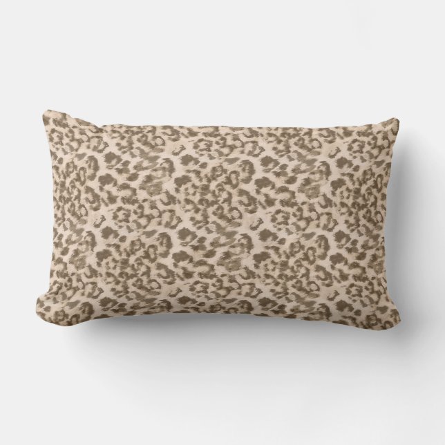 Almofada Lombar Impressão de leopardo bege. (Frente)