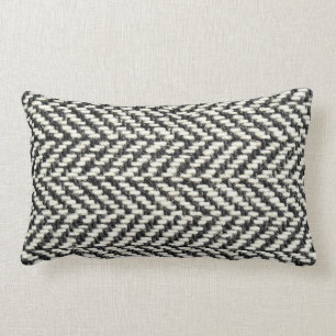Almofada Lombar Impressão do Knit Russo Negro e Branco