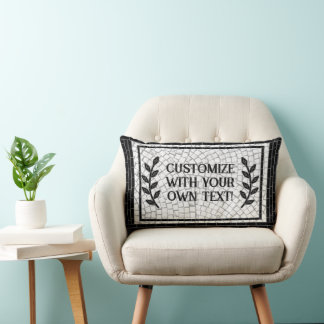 Almofada Lombar Impressão do mosaico personalizado Texto frontal e