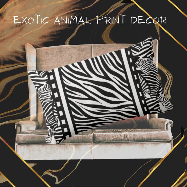 Almofada Lombar Impressão em Zebra Preta e Branca (Criador carregado)