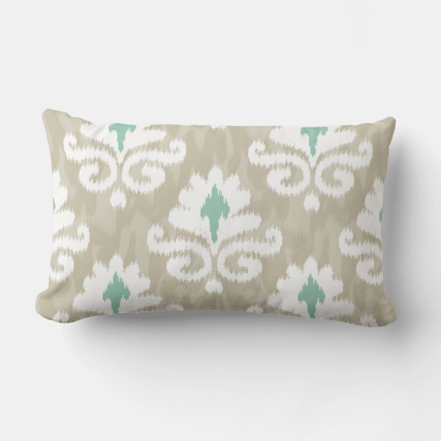 Almofada Lombar Impressão étnico de Boho da cerceta & da turquesa (Frente)