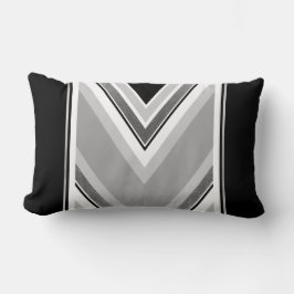 Almofada Lombar Impressão listrada diagonal preta, cinza, metálica