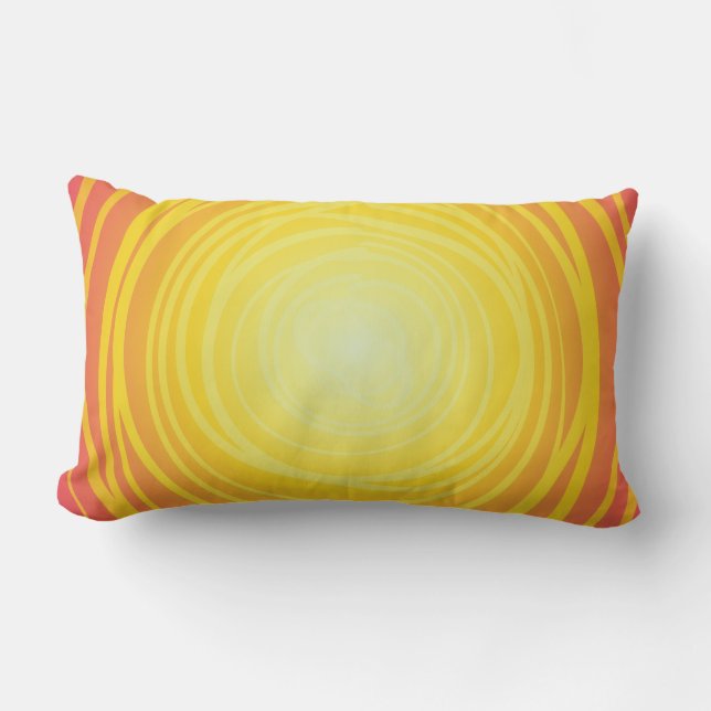 Almofada Lombar Impressão Vermelho Amarelo Dourado (Frente)