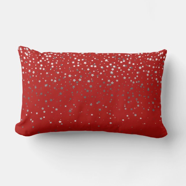 Almofada Lombar Indoor Petite Silver Stars-Vermelh (Frente)