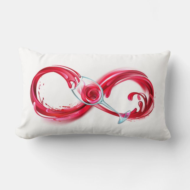 Almofada Lombar Infinidade com vinho tinto (Frente)