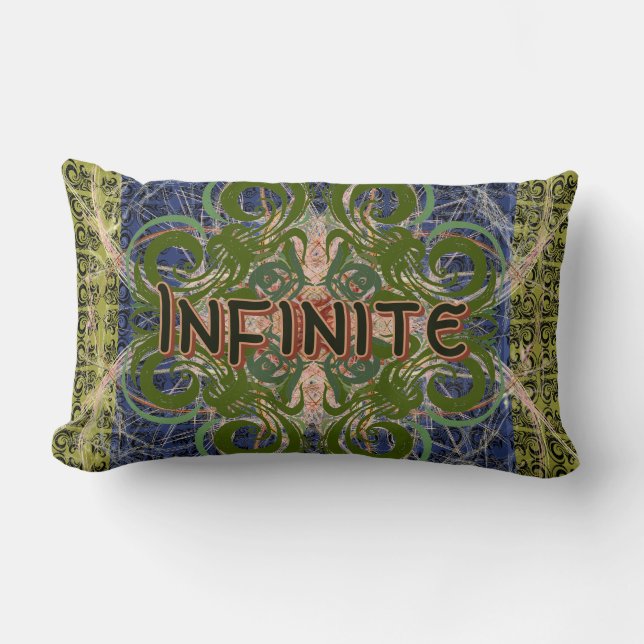 Almofada Lombar Infinite - Abstrato Verde por Alexandra Cook (Frente)