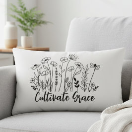 Almofada Lombar Inspirational Throw Pillow - Cultivate Grace Flora
