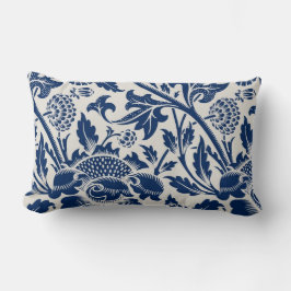 Almofada Lombar Intricate blue floral pattern on light background