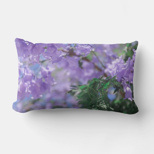 Almofada Lombar Jacaranda Tree Flowers Travesseiro decorativo Cush (Frente)