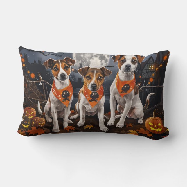 Almofada Lombar Jack Russell Halloween Spooky (Verso)