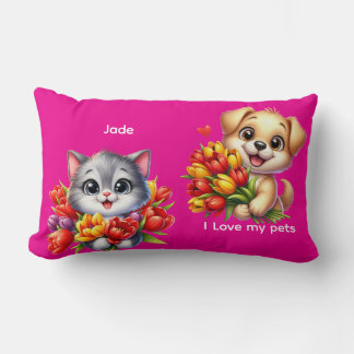 Almofada Lombar Jade's "I Love My Pets" Decorative Pillow