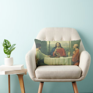 Almofada Lombar Jantar Antigo em Emaús com Jesus Cristo