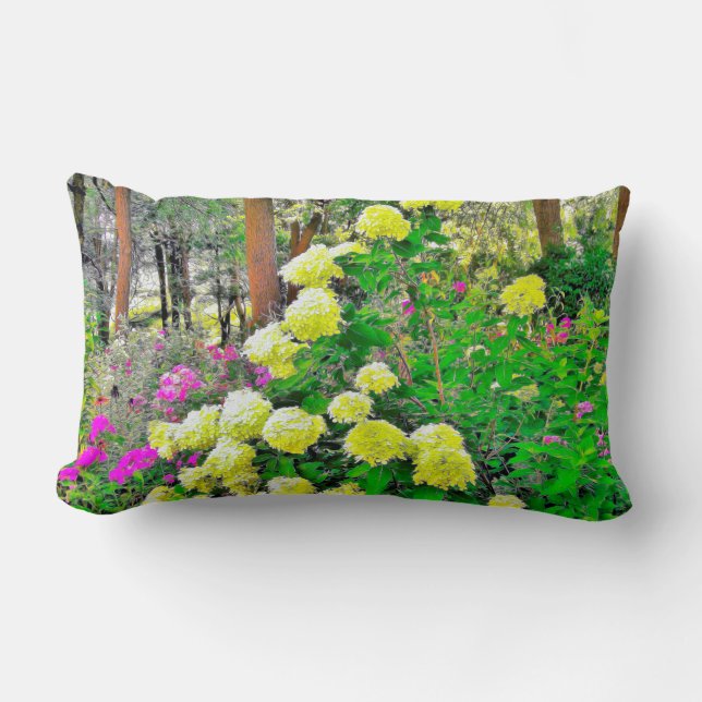 Almofada Lombar Jardim de Hydrangea do Chartreuse Green Limelight (Frente)