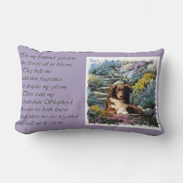 Almofada Lombar Jardim de Verão do Poema Australiano (Frente)