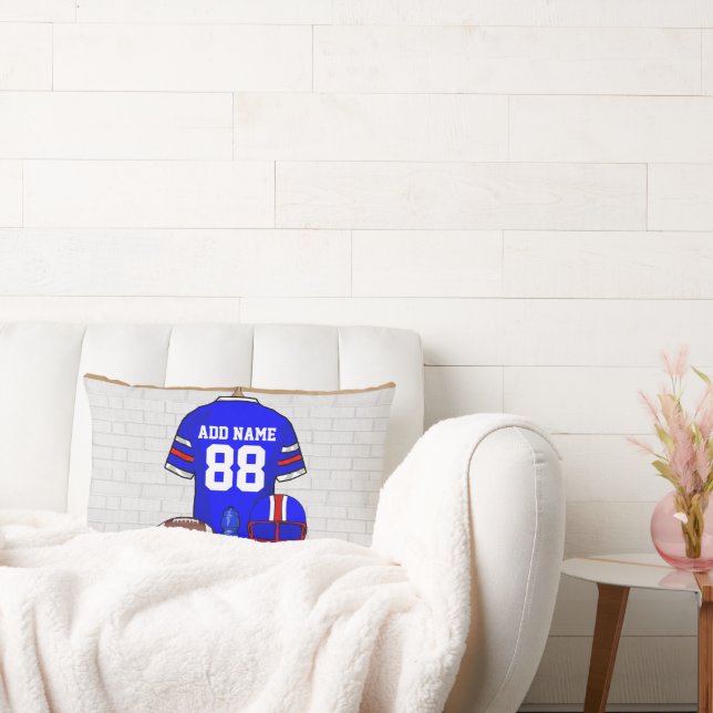 Almofada Lombar Jérsei Vermelho Branco Azul Personalizado (Sofá)